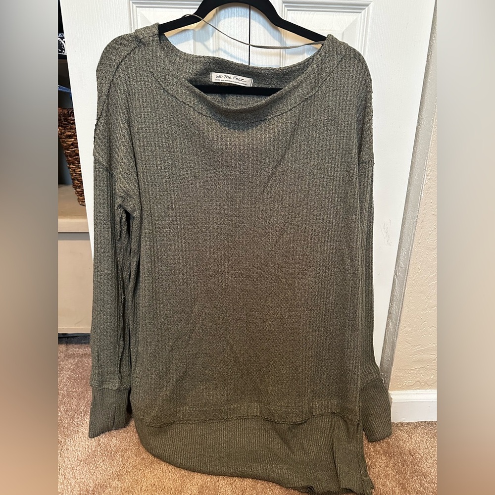 We The Free Olive Knit Sweater